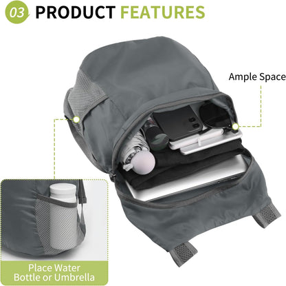 20L Ultra Hiking-Daypack Lightweight Foldable Travel Packable Backpack for Camping Cycling Outdoor, Navy Blue