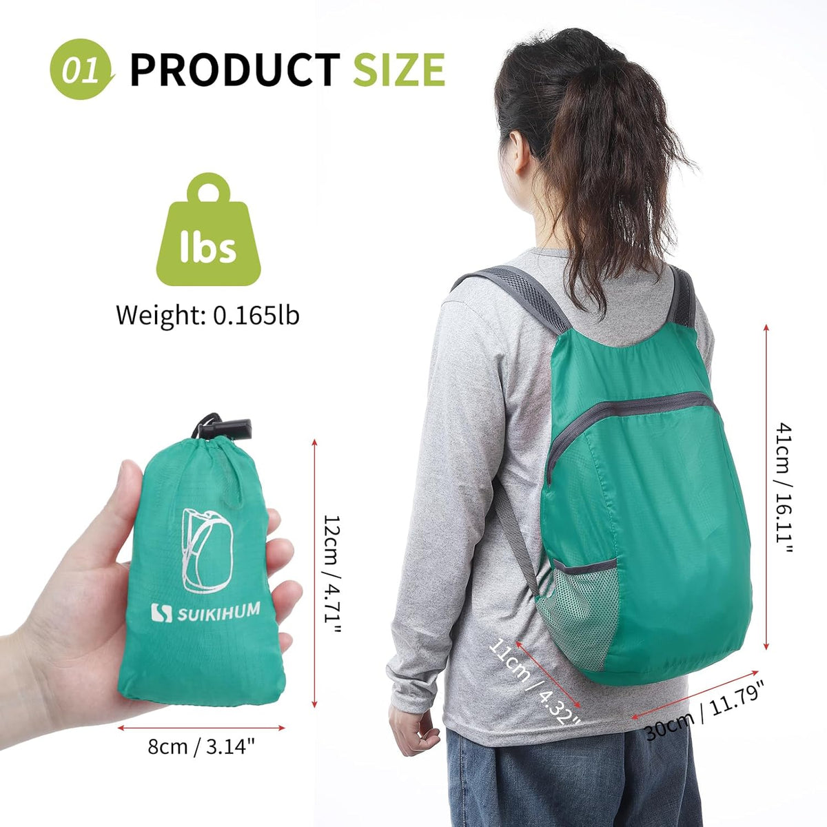 20L Ultra Hiking-Daypack Lightweight Foldable Travel Packable Backpack for Camping Cycling Outdoor, Navy Blue