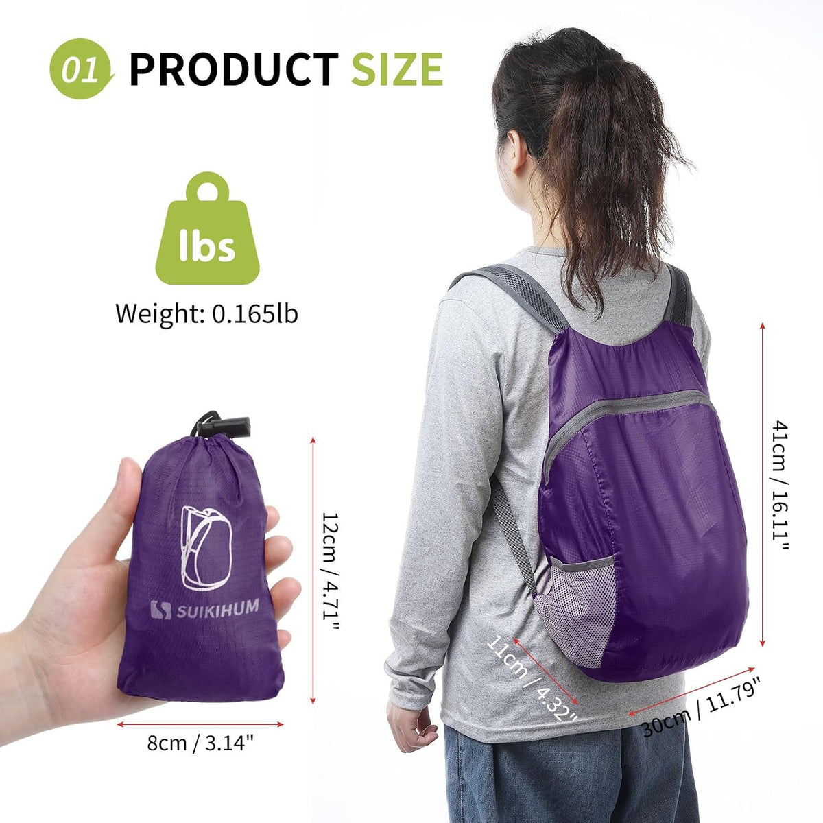 20L Ultra Hiking-Daypack Lightweight Foldable Travel Packable Backpack for Camping Cycling Outdoor, Navy Blue