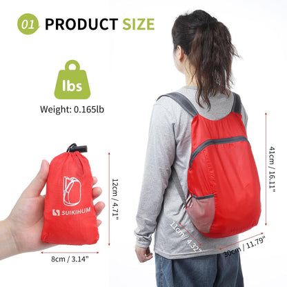 20L Ultra Hiking-Daypack Lightweight Foldable Travel Packable Backpack for Camping Cycling Outdoor, Navy Blue