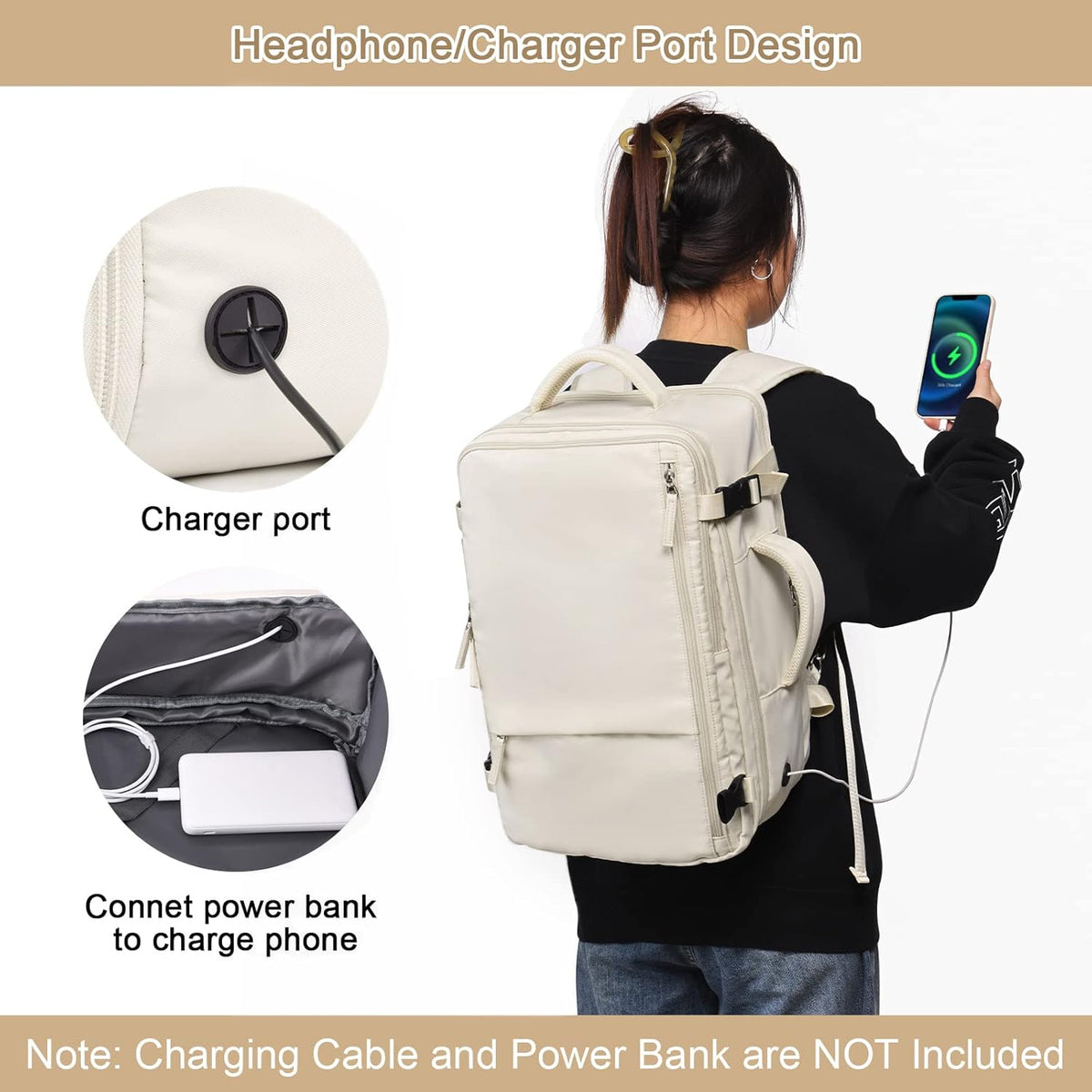 Large Expandable Travel Backpack for Men and Women, 17 Inch Laptop, Waterproof, Casual, College Bookbag, Backpack for Women, as Person Item Flight Approved