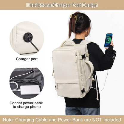 Large Expandable Travel Backpack for Men and Women, 17 Inch Laptop, Waterproof, Casual, College Bookbag, Backpack for Women, as Person Item Flight Approved