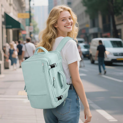 Large Expandable Travel Backpack for Men and Women, 17 Inch Laptop, Waterproof, Casual, College Bookbag, Backpack for Women, as Person Item Flight Approved