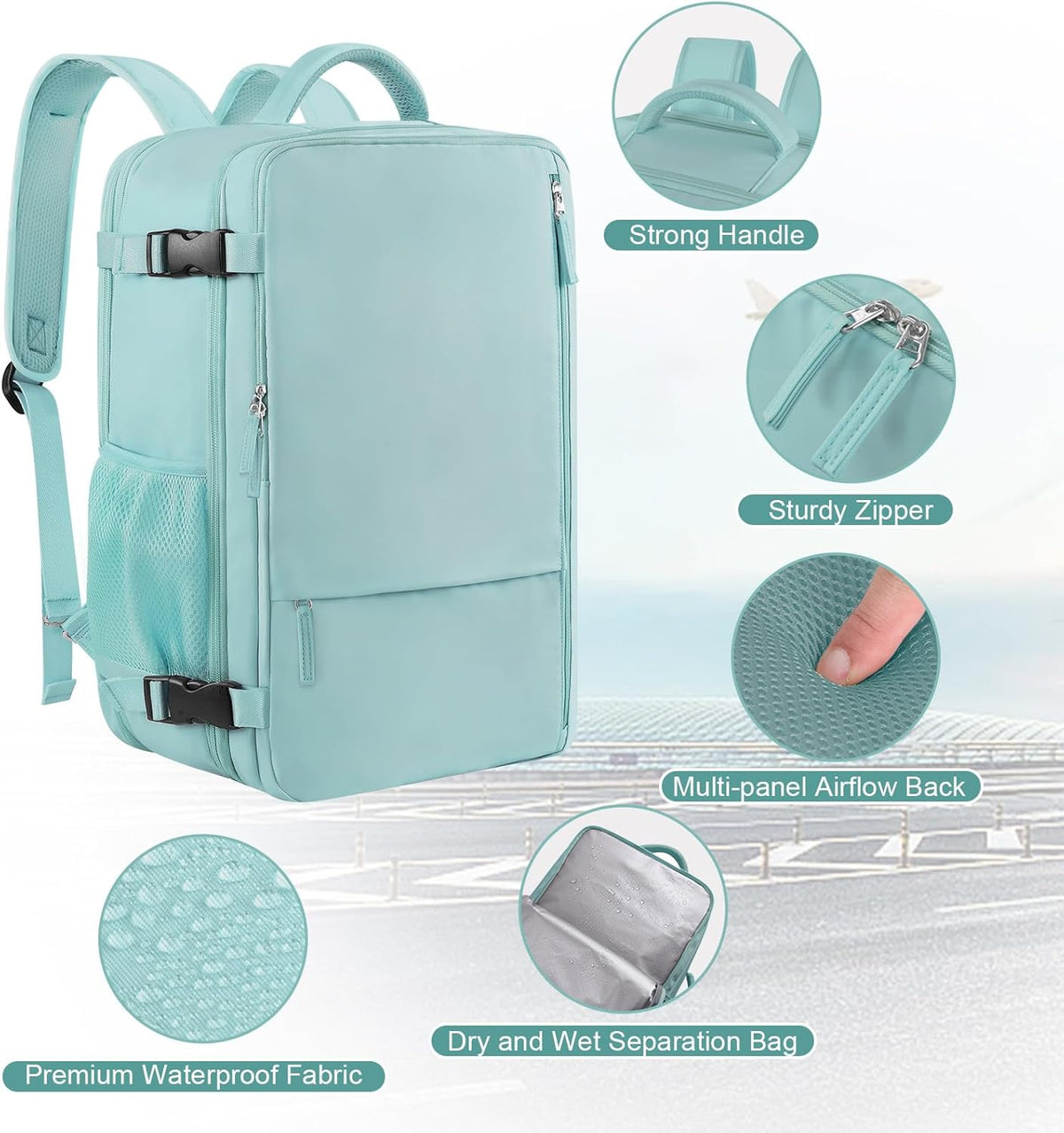 Large Expandable Travel Backpack for Men and Women, 17 Inch Laptop, Waterproof, Casual, College Bookbag, Backpack for Women, as Person Item Flight Approved