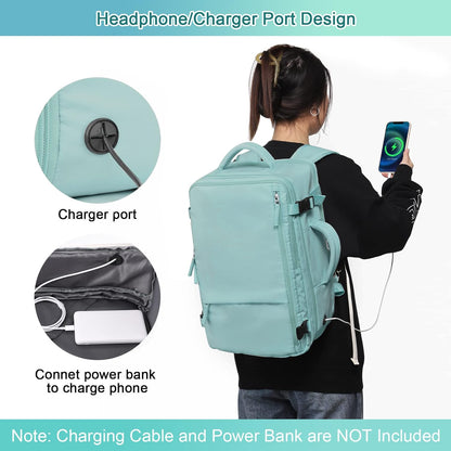 Large Expandable Travel Backpack for Men and Women, 17 Inch Laptop, Waterproof, Casual, College Bookbag, Backpack for Women, as Person Item Flight Approved