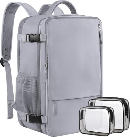 Large Expandable Travel Backpack for Men and Women, 17 Inch Laptop, Waterproof, Casual, College Bookbag, Backpack for Women, as Person Item Flight Approved