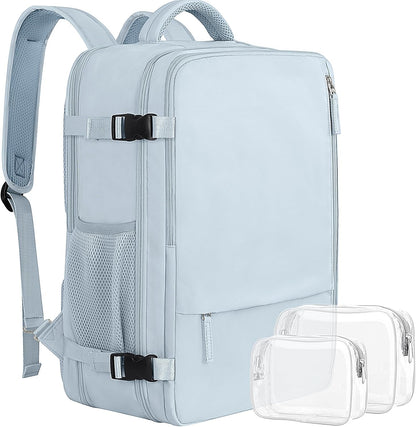 Large Expandable Travel Backpack for Men and Women, 17 Inch Laptop, Waterproof, Casual, College Bookbag, Backpack for Women, as Person Item Flight Approved