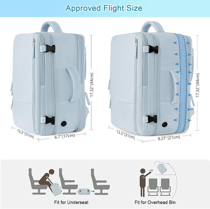 Large Expandable Travel Backpack for Men and Women, 17 Inch Laptop, Waterproof, Casual, College Bookbag, Backpack for Women, as Person Item Flight Approved