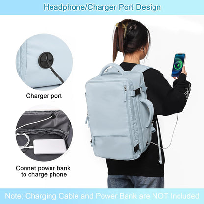 Large Expandable Travel Backpack for Men and Women, 17 Inch Laptop, Waterproof, Casual, College Bookbag, Backpack for Women, as Person Item Flight Approved