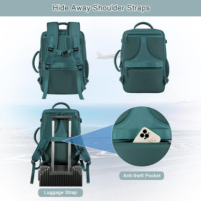 Large Expandable Travel Backpack for Men and Women, 17 Inch Laptop, Waterproof, Casual, College Bookbag, Backpack for Women, as Person Item Flight Approved