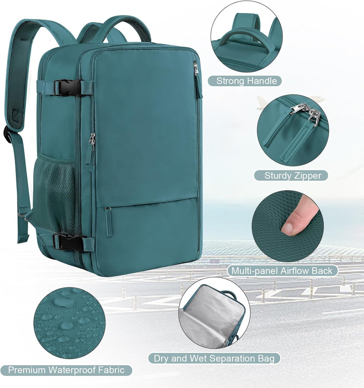 Large Expandable Travel Backpack for Men and Women, 17 Inch Laptop, Waterproof, Casual, College Bookbag, Backpack for Women, as Person Item Flight Approved