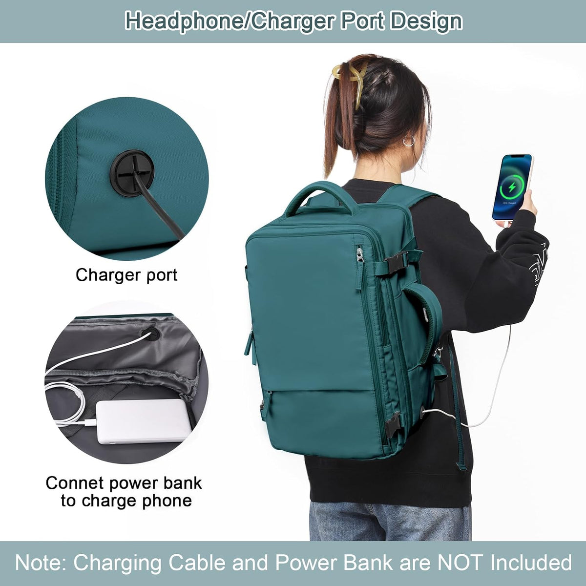Large Expandable Travel Backpack for Men and Women, 17 Inch Laptop, Waterproof, Casual, College Bookbag, Backpack for Women, as Person Item Flight Approved