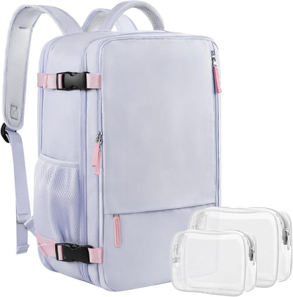Large Expandable Travel Backpack for Men and Women, 17 Inch Laptop, Waterproof, Casual, College Bookbag, Backpack for Women, as Person Item Flight Approved