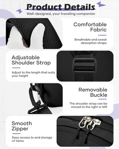 Sling Backpack bag for Men, Multipurpose Crossbody Shoulder Bag for Travel Hiking Daypack Green