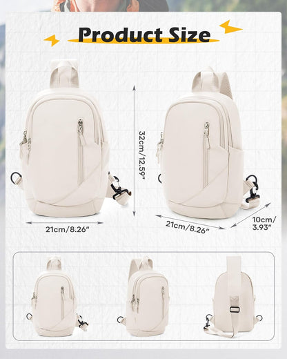 Sling Backpack bag for Men, Multipurpose Crossbody Shoulder Bag for Travel Hiking Daypack Green