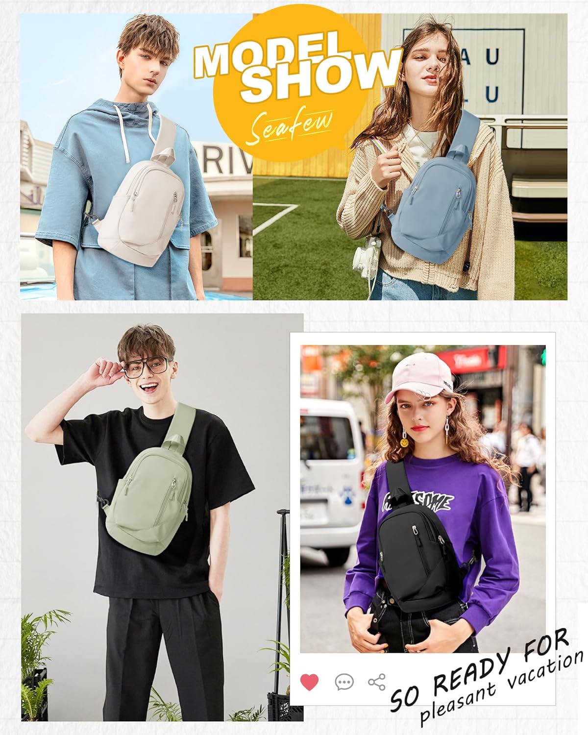 Sling Backpack bag for Men, Multipurpose Crossbody Shoulder Bag for Travel Hiking Daypack Green