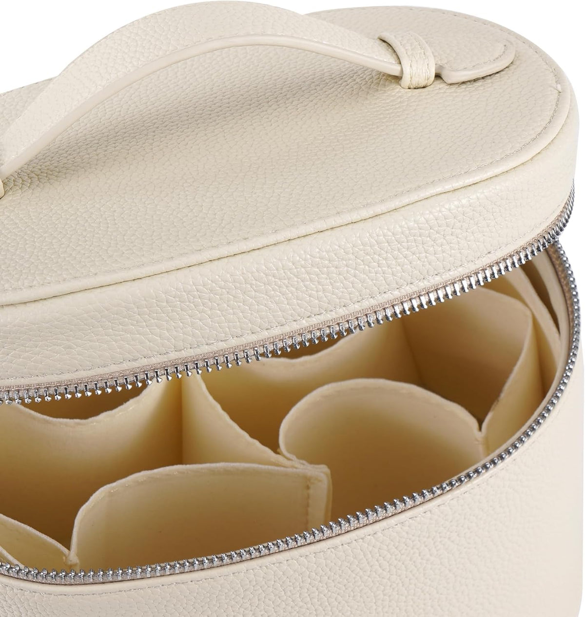 Makeup Bag Vanity Case Cosmetic Bag with Removable Divider Travel Toiletry Bag for Women Portable Make up Box Organizer, Dark Brown
