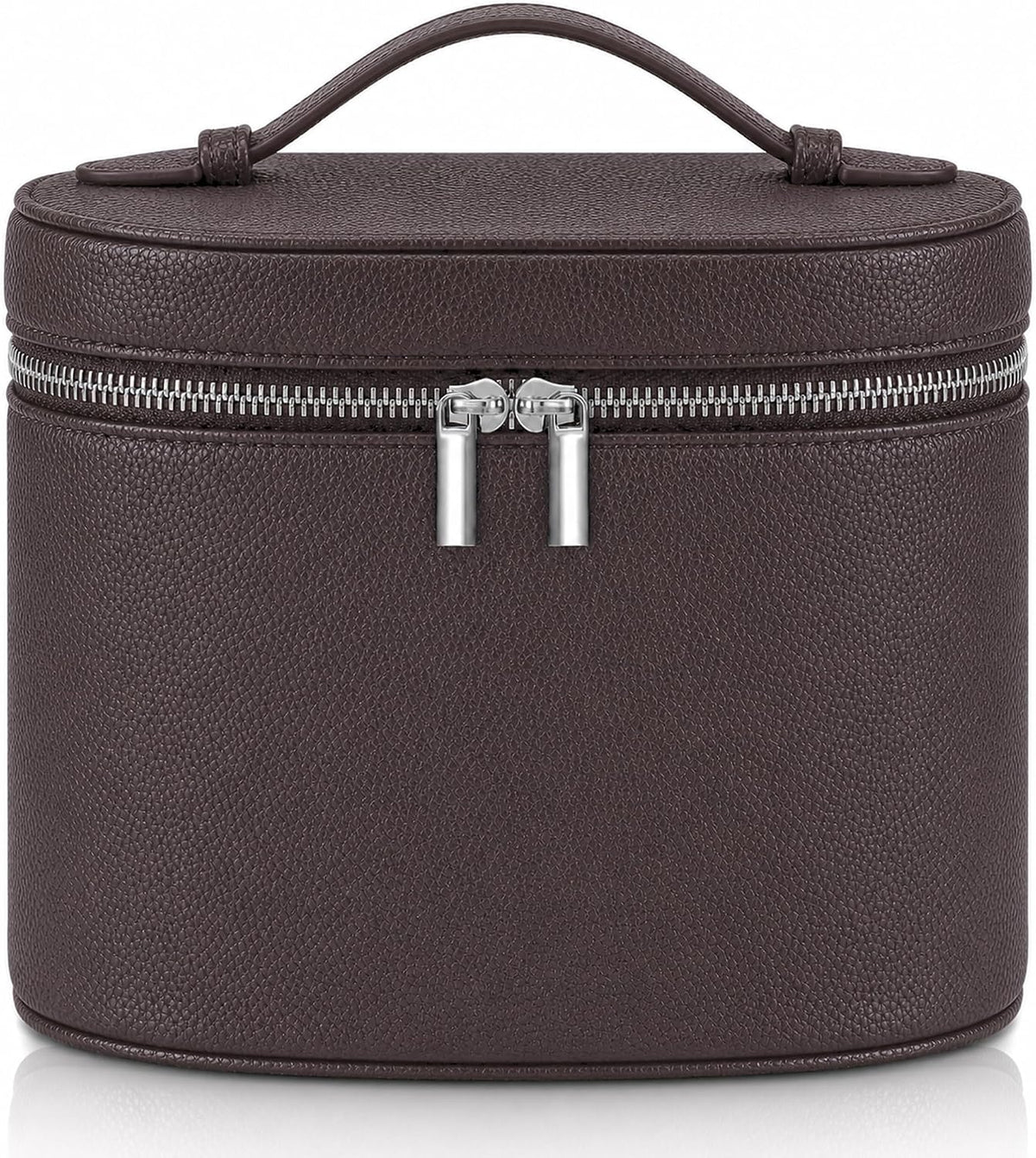 Makeup Bag Vanity Case Cosmetic Bag with Removable Divider Travel Toiletry Bag for Women Portable Make up Box Organizer, Dark Brown