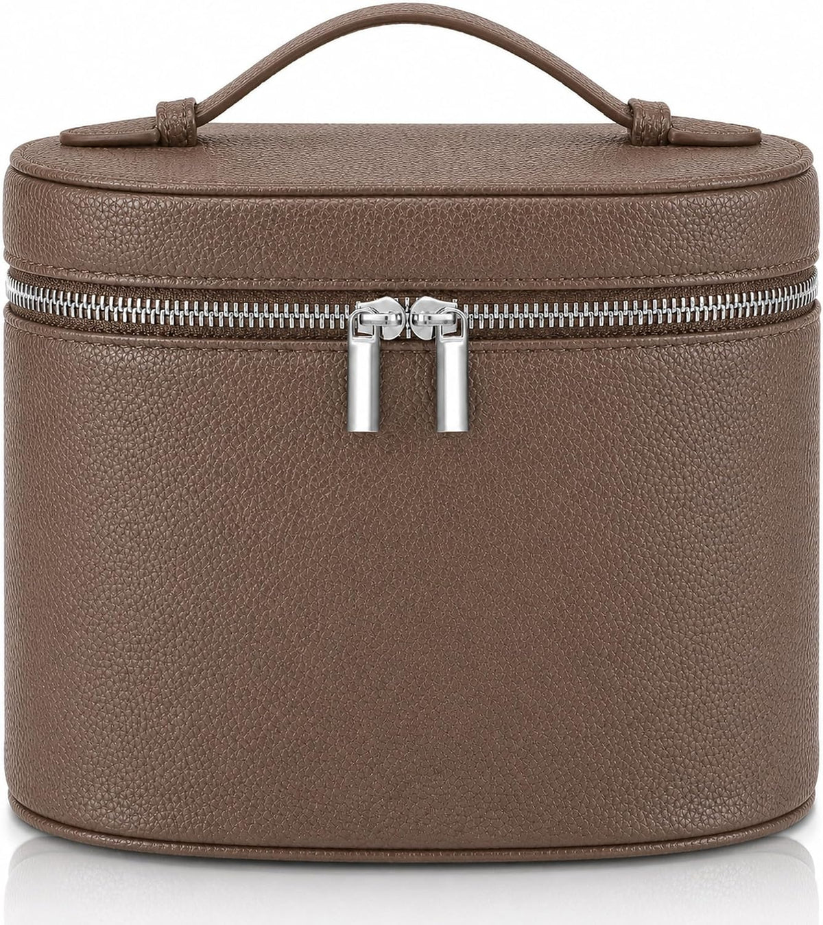 Makeup Bag Vanity Case Cosmetic Bag with Removable Divider Travel Toiletry Bag for Women Portable Make up Box Organizer, Dark Brown