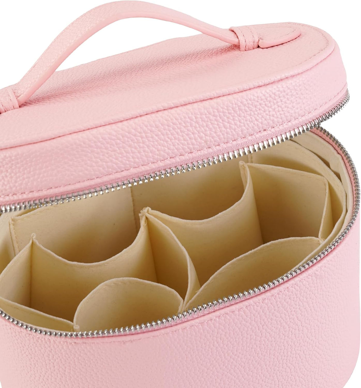 Makeup Bag Vanity Case Cosmetic Bag with Removable Divider Travel Toiletry Bag for Women Portable Make up Box Organizer, Dark Brown