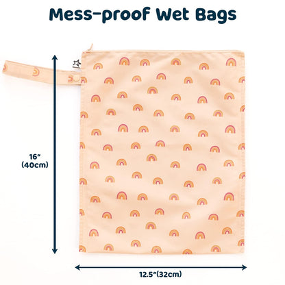 Mess Proof Wet Bags | Reusable Waterproof Wet Bags for Swimsuits | Baby Clothes | Travel & Diaper Bag (Black, Green Checkers) - Colors B