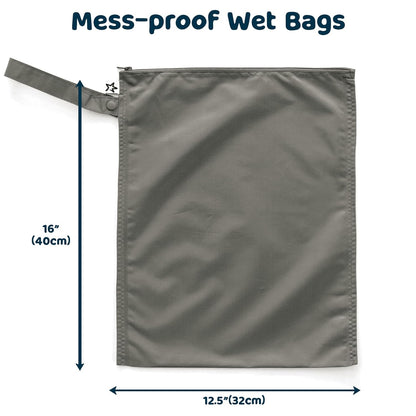 Mess Proof Wet Bags | Reusable Waterproof Wet Bags for Swimsuits | Baby Clothes | Travel & Diaper Bag (Black, Green Checkers) - Colors B