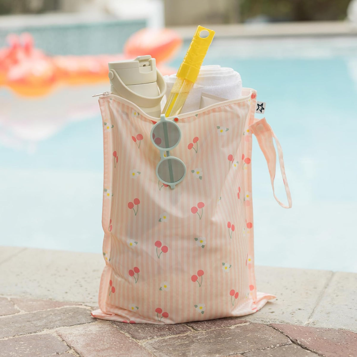 Mess Proof Wet Bags | Reusable Waterproof Wet Bags for Swimsuits | Baby Clothes | Travel & Diaper Bag (Black, Green Checkers) - Colors B