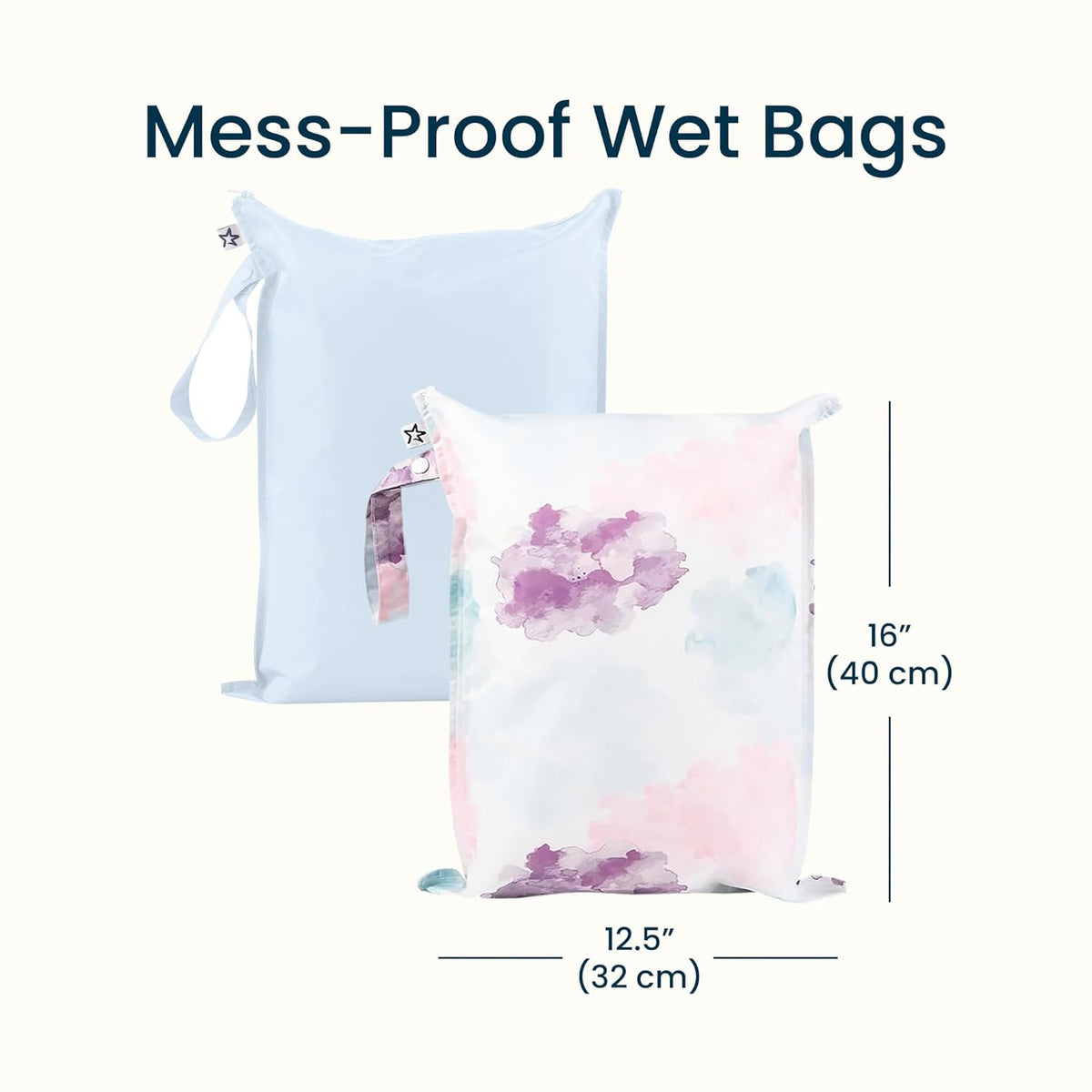 Mess Proof Wet Bags | Reusable Waterproof Wet Bags for Swimsuits | Baby Clothes | Travel & Diaper Bag (Black, Green Checkers) - Colors B