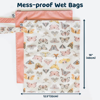 Mess Proof Wet Bags | Reusable Waterproof Wet Bags for Swimsuits | Baby Clothes | Travel & Diaper Bag (Black, Green Checkers) - Colors B