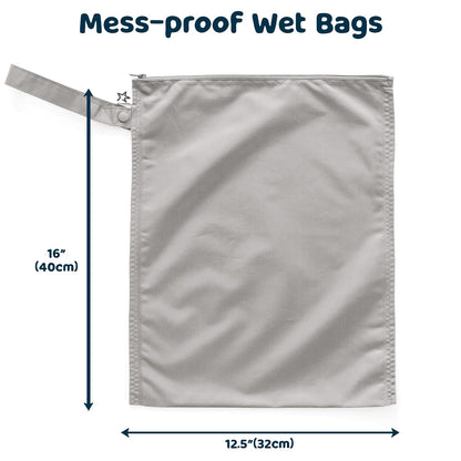 Mess Proof Wet Bags | Reusable Waterproof Wet Bags for Swimsuits | Baby Clothes | Travel & Diaper Bag (Black, Green Checkers) - Colors B