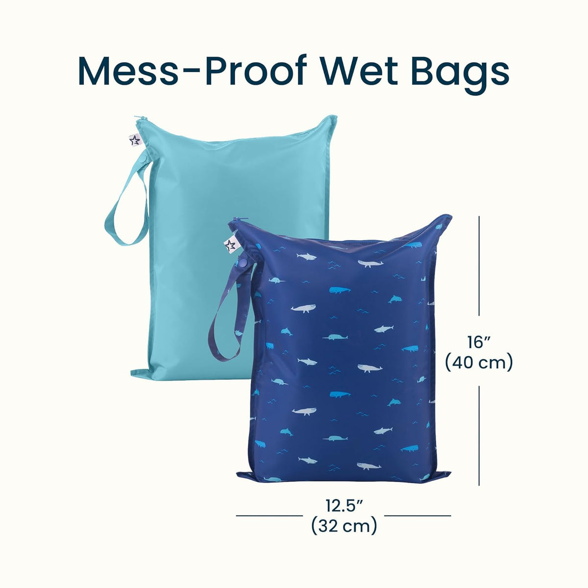 Mess Proof Wet Bags | Reusable Waterproof Wet Bags for Swimsuits | Baby Clothes | Travel & Diaper Bag (Black, Green Checkers) - Colors B