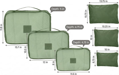 6-Piece Packing Cube Set | Travel Organizers for Luggage | Suitcase Packing Organizers | Travel Accessories for Carry-On | 100% Polyester