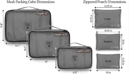 6-Piece Packing Cube Set | Travel Organizers for Luggage | Suitcase Packing Organizers | Travel Accessories for Carry-On | 100% Polyester