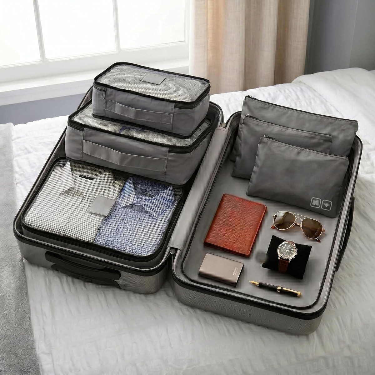 6-Piece Packing Cube Set | Travel Organizers for Luggage | Suitcase Packing Organizers | Travel Accessories for Carry-On | 100% Polyester