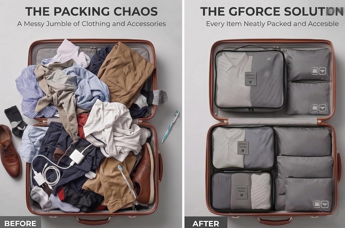 6-Piece Packing Cube Set | Travel Organizers for Luggage | Suitcase Packing Organizers | Travel Accessories for Carry-On | 100% Polyester