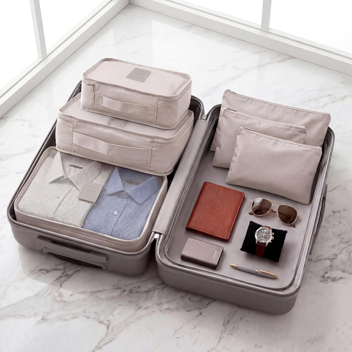 6-Piece Packing Cube Set | Travel Organizers for Luggage | Suitcase Packing Organizers | Travel Accessories for Carry-On | 100% Polyester