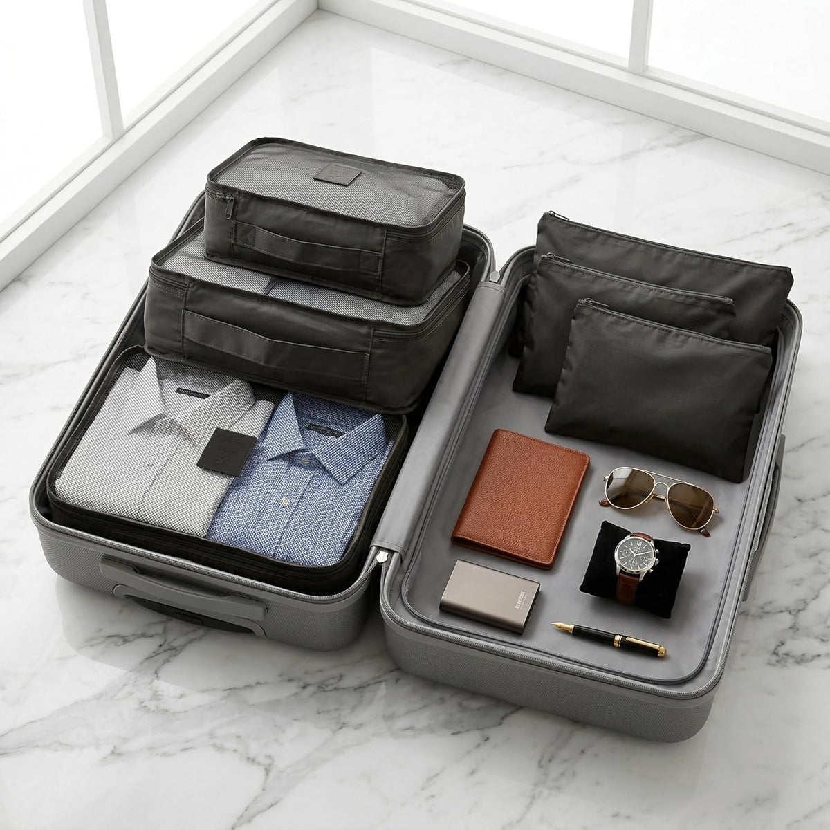 6-Piece Packing Cube Set | Travel Organizers for Luggage | Suitcase Packing Organizers | Travel Accessories for Carry-On | 100% Polyester