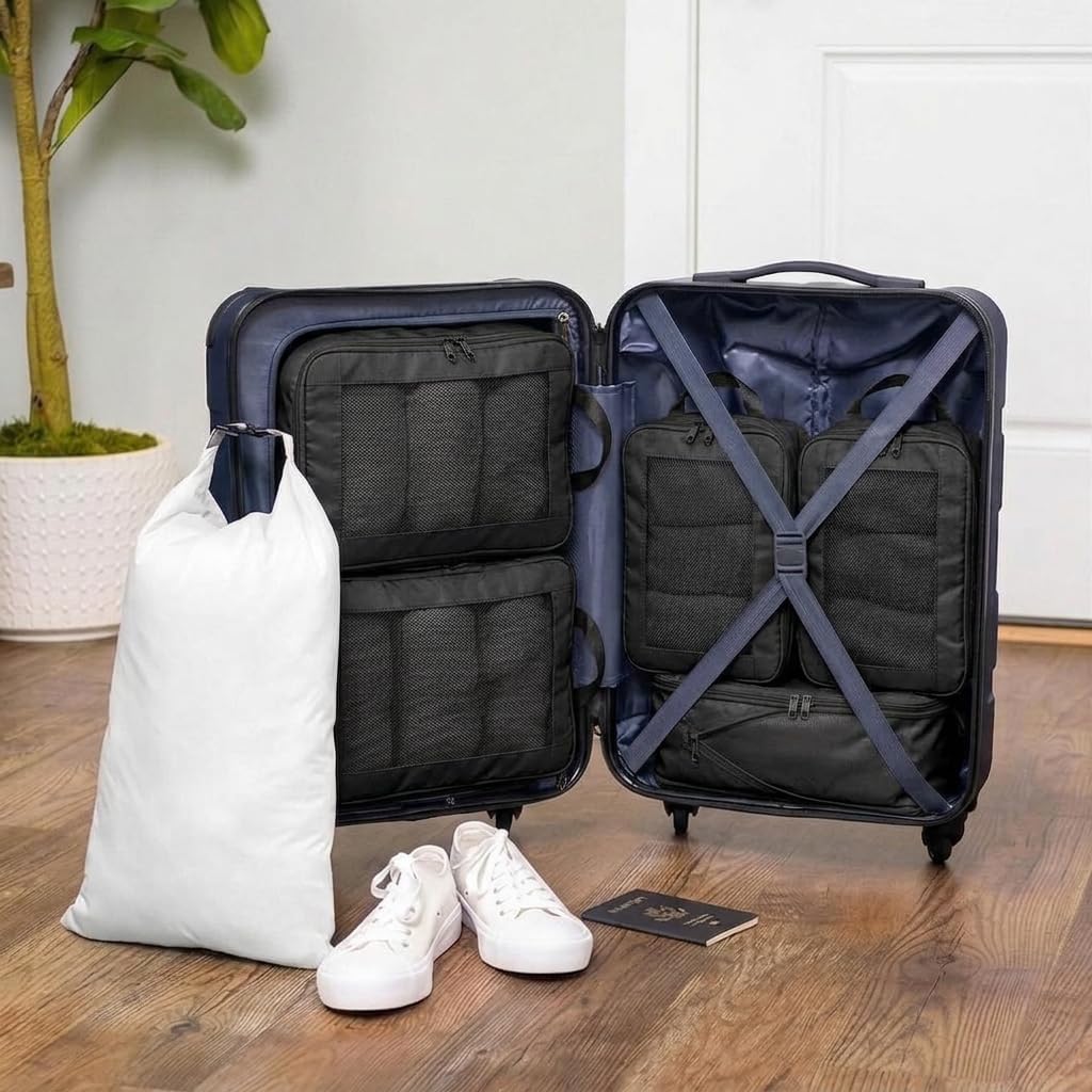 6-Piece Packing Cube Set | Travel Organizers for Luggage | Suitcase Packing Organizers | Travel Accessories for Carry-On | 100% Polyester