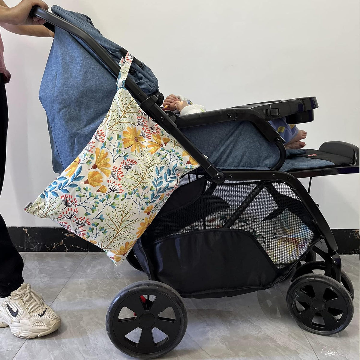 Wet Bag,2 pcs Baby Wet Dry Cloth Diaper Bags,Washable, Reusable for Travel, Stroller, Pool,Beach, Wet Swimsuits,Dirty Gym Clothes, Toiletries, Toys,Mommy Bag (Color 23)