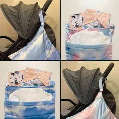 Wet Bag,2 pcs Baby Wet Dry Cloth Diaper Bags,Washable, Reusable for Travel, Stroller, Pool,Beach, Wet Swimsuits,Dirty Gym Clothes, Toiletries, Toys,Mommy Bag (Color 23)