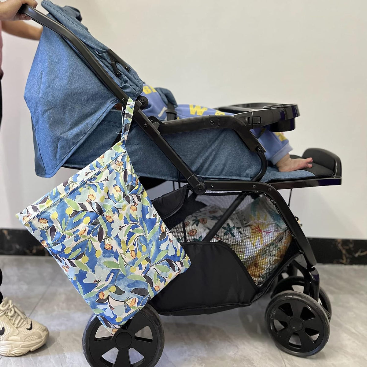 Wet Bag,2 pcs Baby Wet Dry Cloth Diaper Bags,Washable, Reusable for Travel, Stroller, Pool,Beach, Wet Swimsuits,Dirty Gym Clothes, Toiletries, Toys,Mommy Bag (Color 23)