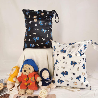 Wet Bag,2 pcs Baby Wet Dry Cloth Diaper Bags,Washable, Reusable for Travel, Stroller, Pool,Beach, Wet Swimsuits,Dirty Gym Clothes, Toiletries, Toys,Mommy Bag (Color 23)