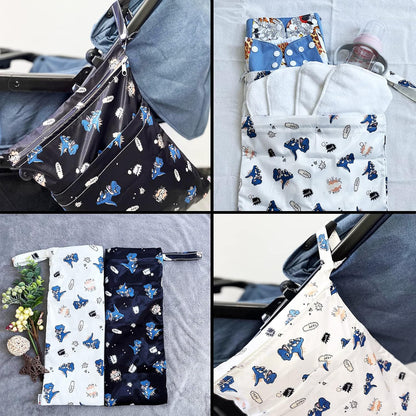 Wet Bag,2 pcs Baby Wet Dry Cloth Diaper Bags,Washable, Reusable for Travel, Stroller, Pool,Beach, Wet Swimsuits,Dirty Gym Clothes, Toiletries, Toys,Mommy Bag (Color 23)