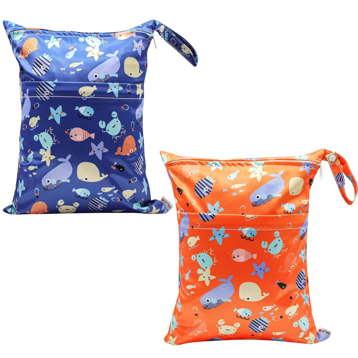 Wet Bag,2 pcs Baby Wet Dry Cloth Diaper Bags,Washable, Reusable for Travel, Stroller, Pool,Beach, Wet Swimsuits,Dirty Gym Clothes, Toiletries, Toys,Mommy Bag (Color 23)