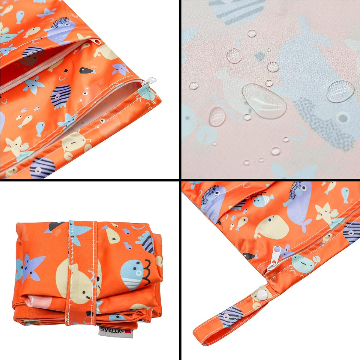 Wet Bag,2 pcs Baby Wet Dry Cloth Diaper Bags,Washable, Reusable for Travel, Stroller, Pool,Beach, Wet Swimsuits,Dirty Gym Clothes, Toiletries, Toys,Mommy Bag (Color 23)