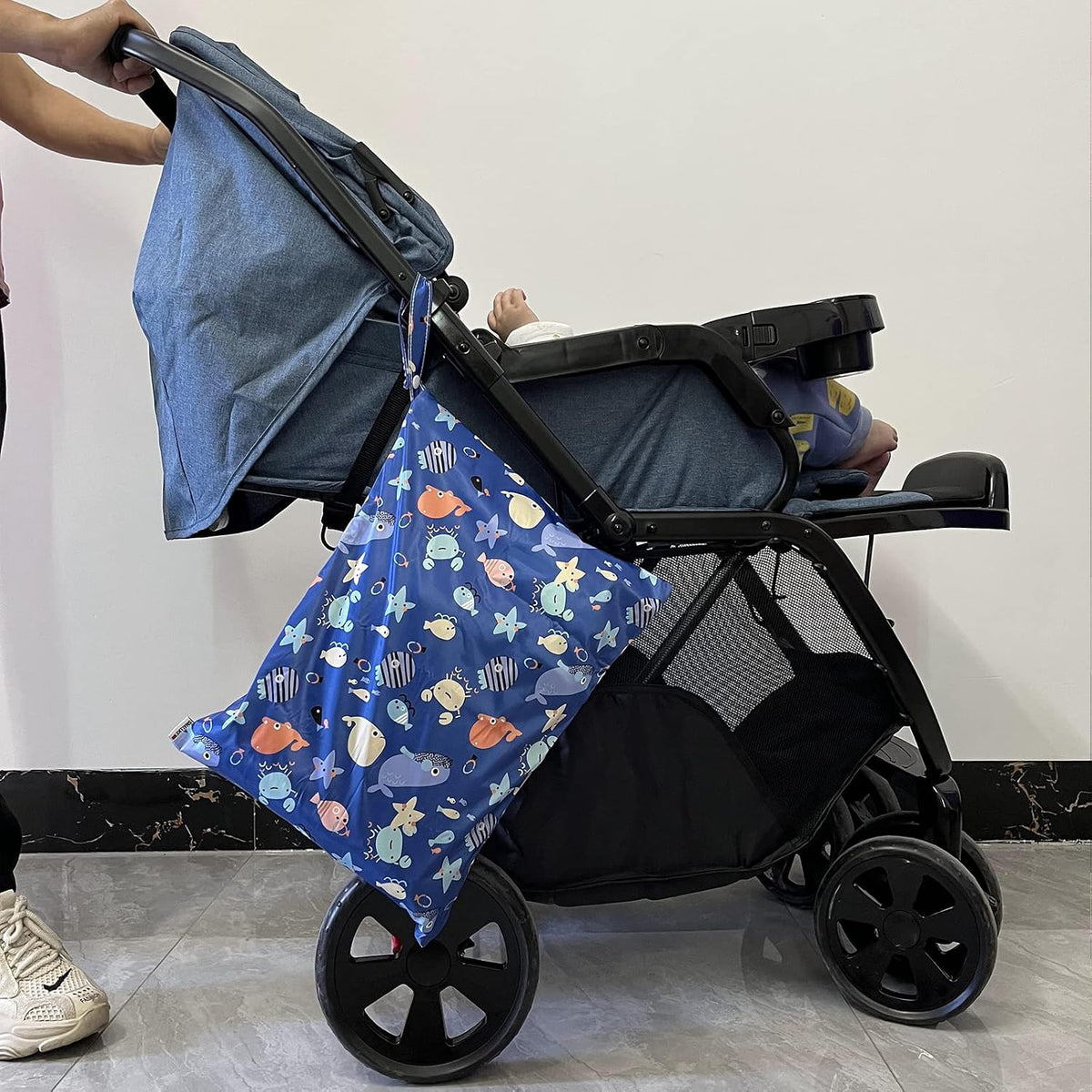 Wet Bag,2 pcs Baby Wet Dry Cloth Diaper Bags,Washable, Reusable for Travel, Stroller, Pool,Beach, Wet Swimsuits,Dirty Gym Clothes, Toiletries, Toys,Mommy Bag (Color 23)