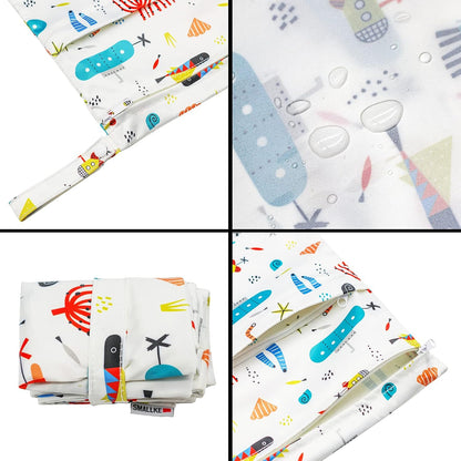 Wet Bag,2 pcs Baby Wet Dry Cloth Diaper Bags,Washable, Reusable for Travel, Stroller, Pool,Beach, Wet Swimsuits,Dirty Gym Clothes, Toiletries, Toys,Mommy Bag (Color 23)