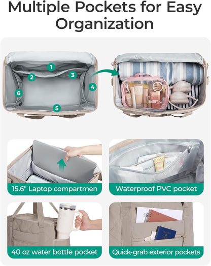 38L Travel Duffle Bag, Weekender Overnight Hospital Bag for Women Labor Delivery, Carry-On Personal Item Large Tote
