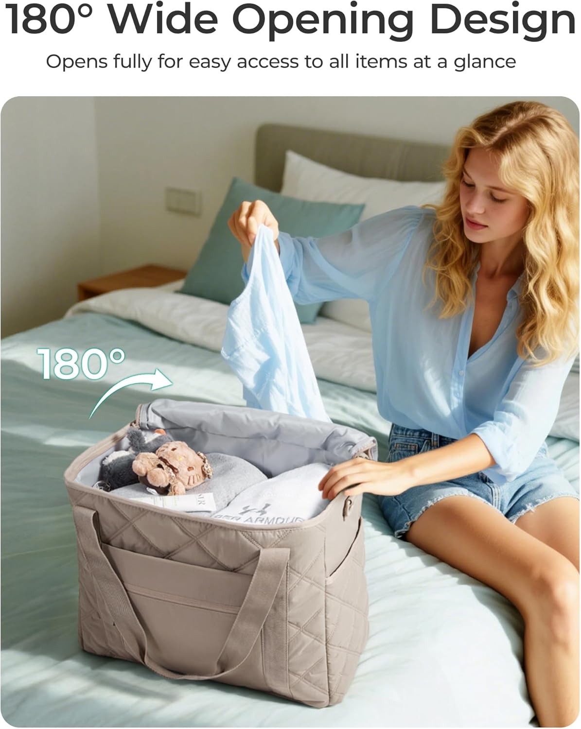 38L Travel Duffle Bag, Weekender Overnight Hospital Bag for Women Labor Delivery, Carry-On Personal Item Large Tote