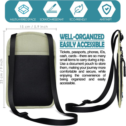 RFID Blocking Travel Neck Wallet–Hidden Passport Holder & Anti-Theft Money Pouch for Men & Women, Lightweight Concealed Travel Organizer with Adjustable Strap Secure Document